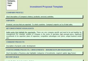 Investment Portfolio Proposal Template Professional Investment Proposal Template Projectmanagersinn