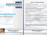 Investment Proposal Template Word Investment Proposal Template Proposal Templates