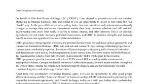 Investor Email Template Investment Opportunity Letter
