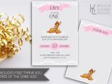 Invitation Card About Birthday Party Bambi Birthday Invitation Free Thank You Card Invitation