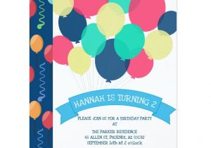 Invitation Card About Birthday Party Birthday Balloons Children S Party Invitation Birthday