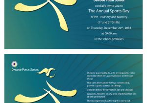 Invitation Card Annual Function School Invitation for Sports Day Dps Dawood Public School