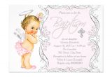 Invitation Card Christening Baby Girl Girls Little Angel Baptism Invitation Zazzle Com with