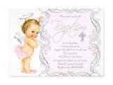 Invitation Card Christening Baby Girl Girls Little Angel Baptism Invitation Zazzle Com with