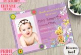 Invitation Card Christening Baby Girl Tinkerbell Birthday Invitation Editable Fairy