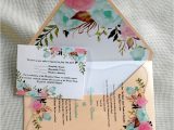 Invitation Card Content for Wedding Custom Color and Content Flora Wedding Invitation Card