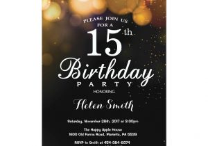 Invitation Card for 18th Birthday Background Gold Glitter 15th Birthday Invitation Card Zazzle Com