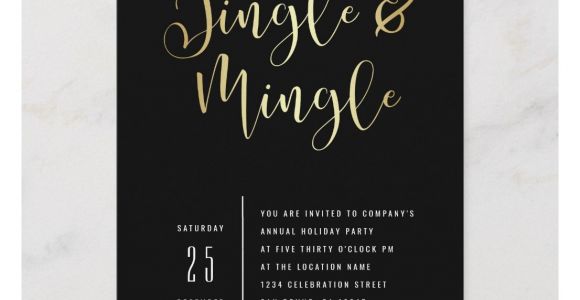 Invitation Card for Xmas Party Elegant Corporate Jingle Mingle Party Invitation Zazzle