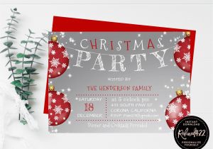 Invitation Card for Xmas Party ornament Christmas Party Invitation Holiday Party Invite