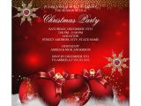 Invitation Card for Xmas Party Red Silver Gold Holly Baubles Christmas Party New4