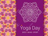 Invitation Card for Yoga Day Stock Photo