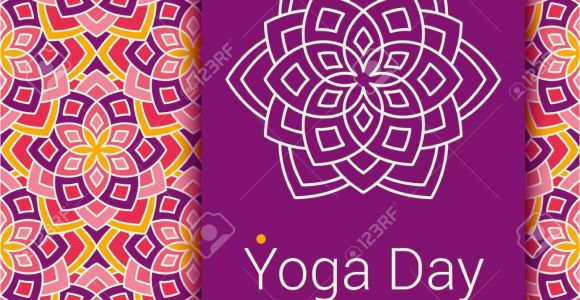 Invitation Card for Yoga Day Stock Photo