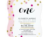 Invitation Card for Your Birthday Party Pretty 1st Birthday Party Invite Pink Gold Spot Zazzle Com