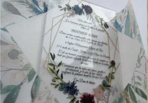 Invitation Card Printing Near Me 50pcs Popular Wedding Acrylic Invitation Card Flower Design