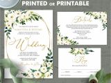 Invitation Card Printing Near Me Greenery Wedding Invitation Printed or Printable Invitation