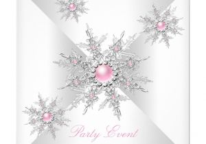 Invitation Card Shop Near Me Pink Snowflakes Winter Wonderland Party Invitation Zazzle