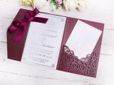 Invitation Card Size In Cm 2019 New 3 Folds Wedding Burgundy Invitations Cards with