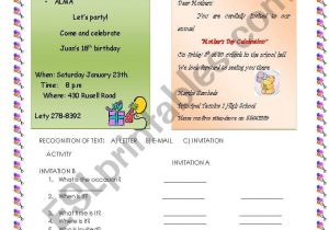 Invitation for Teachers Day Card Invitations Esl Worksheet by Supergirls