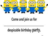 Invitation Happy Birthday Card Template Minion Invitation Printable Templates with Images Minion