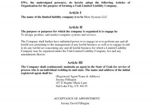 Iowa Llc Certificate Of organization Template Llc Articles Of organization Template Images