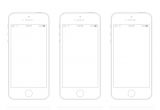 iPhone Wireframe Template Illustrator 25 Outline Mockups for Wireframing Presentation