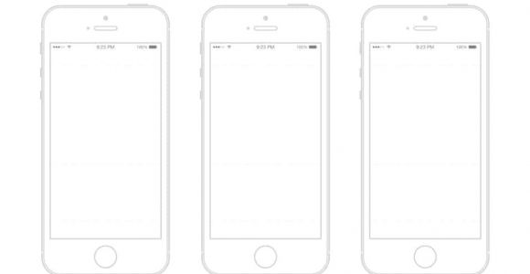 iPhone Wireframe Template Illustrator 25 Outline Mockups for Wireframing Presentation