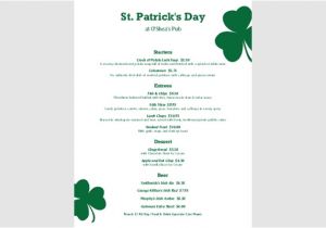 Irish Menu Templates 8 St Patrick 39 S Day Menu Templates Free Premium Templates