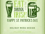 Irish Menu Templates Beer Party Invitation Irish Typography Emblem Stock