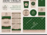 Irish Menu Templates Branding Print Elements Irish Restaurant Cafe Stock Vector