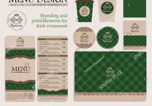 Irish Menu Templates Branding Print Elements Irish Restaurant Cafe Stock Vector