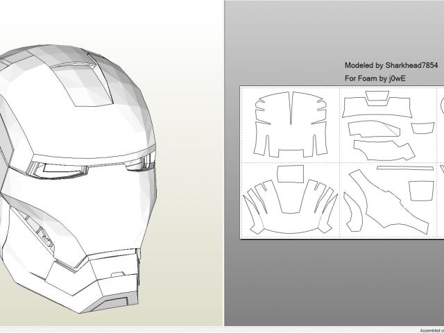 Iron Man Helmet Template Download Foamcraft Pdo File Template for Iron ...