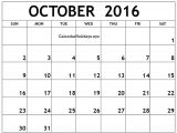 Is there A Calendar Template In Word October 2016 Word Calendar Wordcalendar