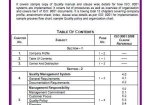 Iso 9000 Quality Manual Template iso 9001 Manual for Quality Management System 8 Chapters