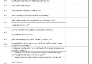 Iso 9001 Templates Free Download 15 Internal Audit Checklist Templates Samples Examples