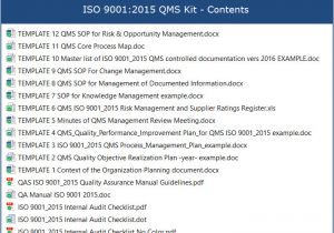 Iso 9001 Templates Free Download iso 9001 2015 Qms Kit