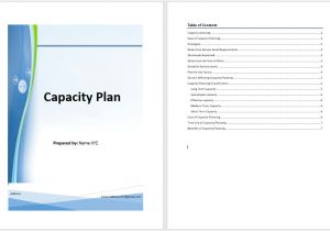 It Capacity Planning Template Capacity Plan Template Microsoft Word Templates