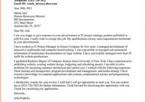 It Director Cover Letter Samples 8 Project Manager Cover Letter Budget Template Letter
