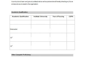 It Fresher Resume format In Word 16 Resume Templates for Freshers Pdf Doc Free