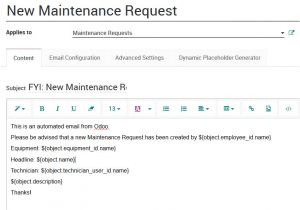 It Maintenance Email Template Email Notifications Maintenance Equipment Request Odoo