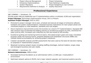 It Project Manager Resume Sample Sample Resume for A Midlevel It Project Manager Monster Com