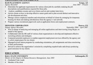 It Recruiter Sample Resume Agency Recruiter Resume Resume Prep Pinterest Resume