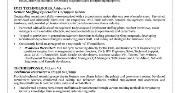 It Recruiter Sample Resume Technical Recruiter Resume Example