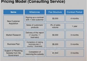 It Service Cost Model Template Pricing Model Consulting Service Items