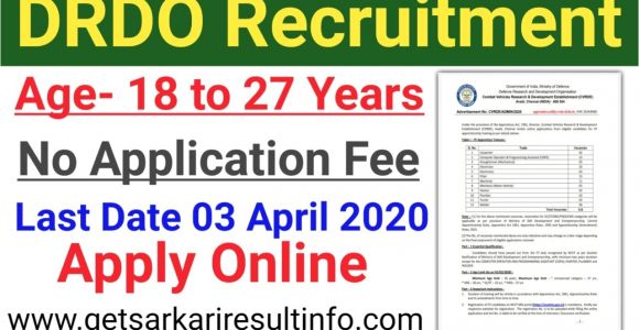Itbp Admit Card Name Wise Drdo Apprentice Online Application 2020 Drdo Recruitment 2020 Getsarkariresultinfo