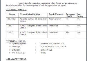 Iti Student Resume Iti Student Resume format Anjinho B