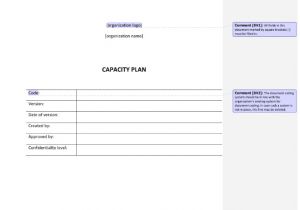 Itil Capacity Plan Template Itil Service Design Itil Capacity Plan