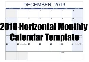 Iwork Calendar Template Numbers 2016 Horizontal Monthly Calendar Template Free