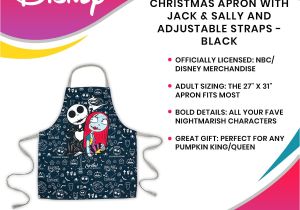 Jack and Sally Anniversary Card Nightmare before Christmas Apron with Jack Sally and Adjustable Straps Black