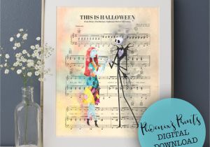 Jack and Sally Anniversary Card Nightmare before Christmas Jack Skellington and Sally Watercolor Sheet Music Printable Art Simply Meant to Be Disney Anniversary Gift