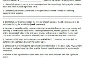 Janitorial Service Contract Template 15 Cleaning Contract Templates Docs Word Pdf Apple